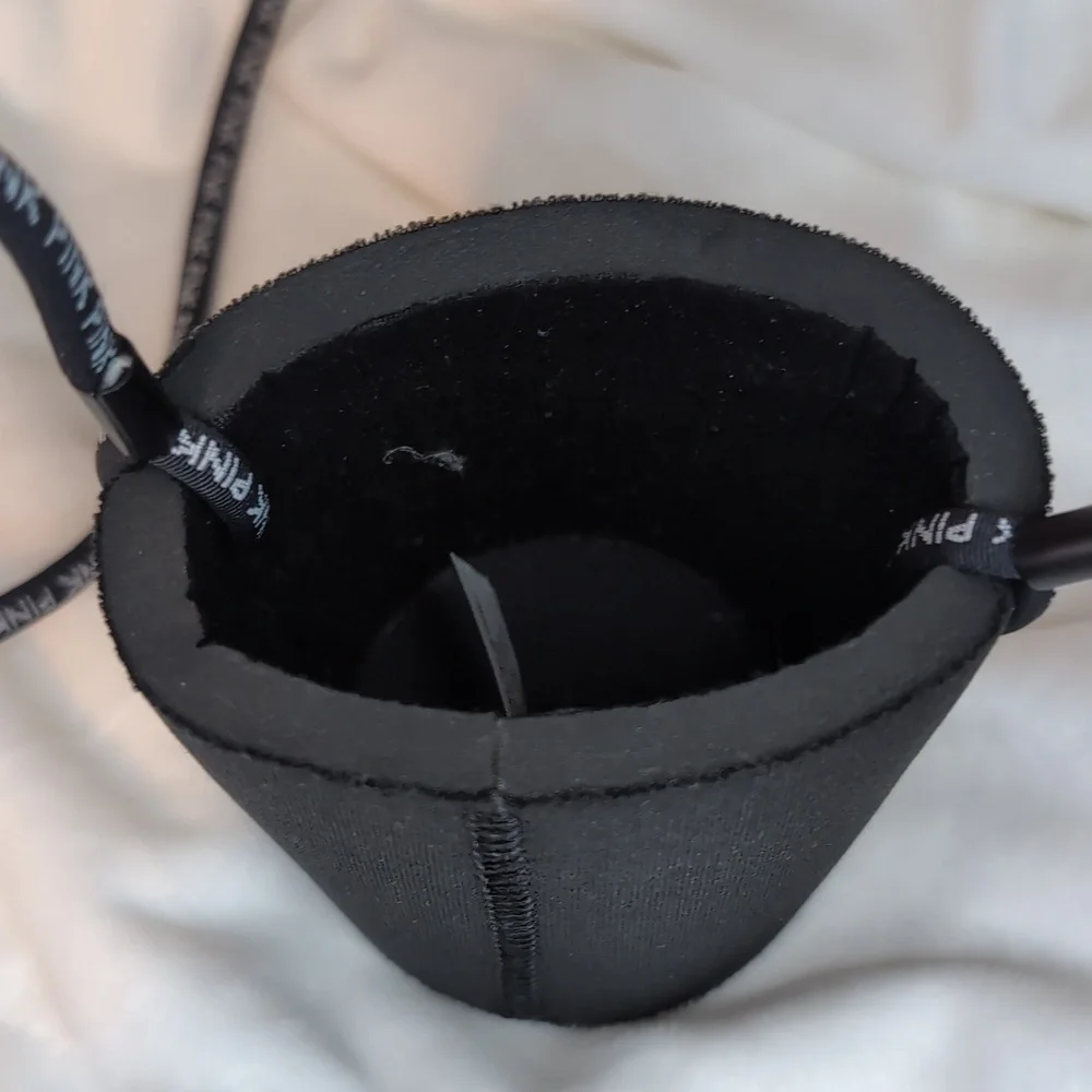 Victoria’s Secret Pink Black Coozie Drink Holder with Strap VACATION READY